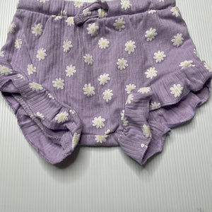 Girls Dymples, floral organic cotton blend shorts, elasticated, EUC, size 0,  