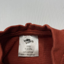 Load image into Gallery viewer, Boys Baby Berry, waffle cotton henley top, EUC, size 000,  