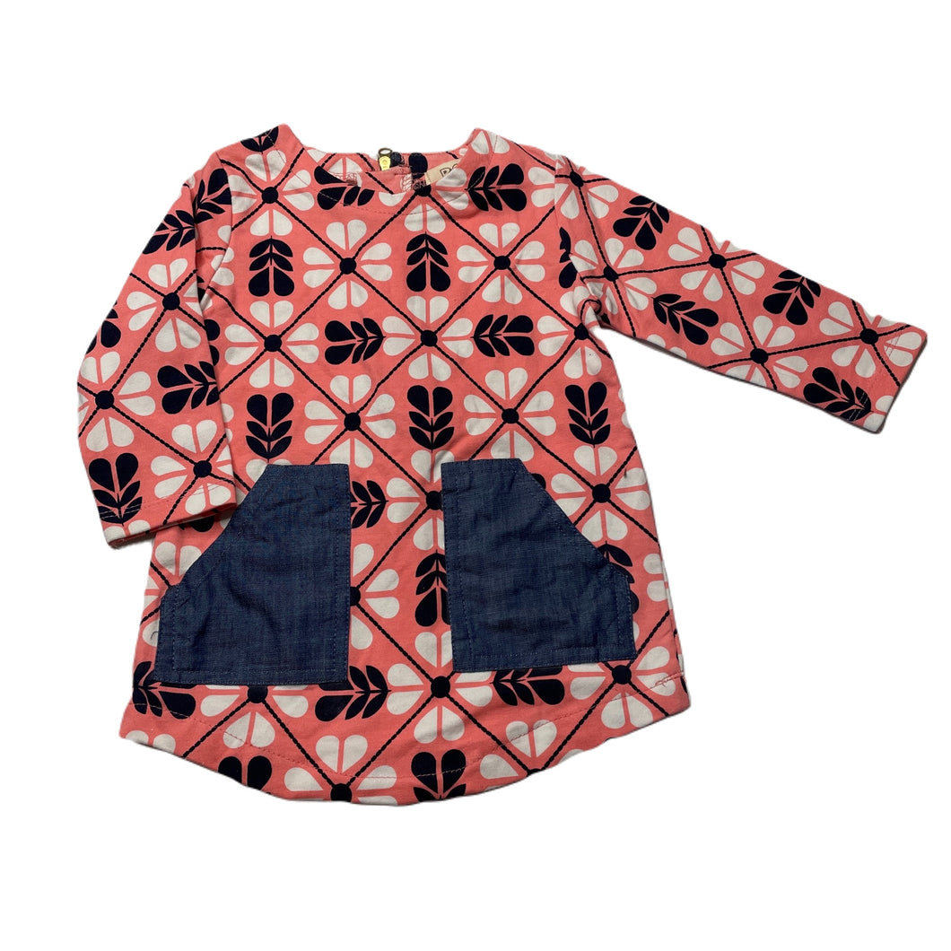 Girls BQT, floral long sleeve dress, EUC, size 0, L: 37cm