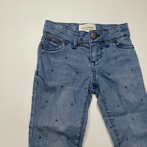 Girls Country Road, lightweight denim jeans, adjustable, Inside leg: 32cm, GUC, size 2,  