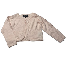 Load image into Gallery viewer, Girls Bardot Junior, soft feel lightweight knit cardigan, lace trim, EUC, size 1,  