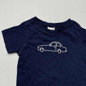 Boys Anko, navy cotton t-shirt / top, car, GUC, size 000,  