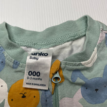 Load image into Gallery viewer, unisex Anko, stretchy zip romper, rabbits, GUC, size 000,  