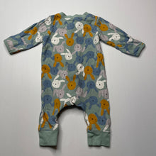 Load image into Gallery viewer, unisex Anko, stretchy zip romper, rabbits, GUC, size 000,  