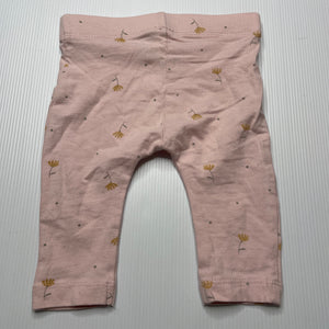 Girls Anko, pink floral stretchy leggings / bottoms, EUC, size 000,  