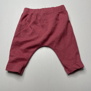 Girls Anko, pink waffle bottoms, elasticated, EUC, size 000,  