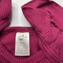 Load image into Gallery viewer, Girls Baby Berry, ribbed stretchy summer romper, EUC, size 0000,  