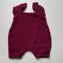 Load image into Gallery viewer, Girls Baby Berry, ribbed stretchy summer romper, EUC, size 0000,  