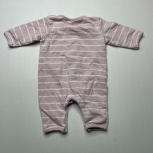 Load image into Gallery viewer, Girls Baby Berry, striped stretchy romper, EUC, size 0000,  