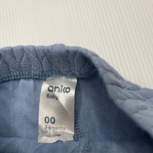 unisex Anko, blue stretchy leggings / bottoms, GUC, size 00,  