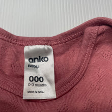 Load image into Gallery viewer, Girls Anko, pointelle cotton bodysuit / romper, EUC, size 000,  