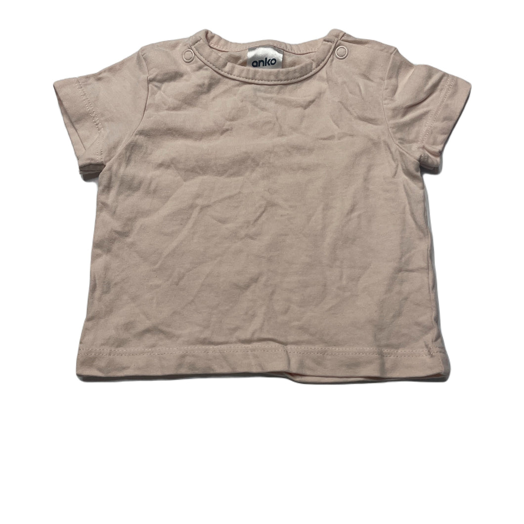 Girls Anko, pink cotton t-shirt / top, EUC, size 0000,  