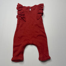 Load image into Gallery viewer, Girls Baby Berry, organic cotton ruffle romper, GUC, size 0000,  