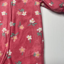 Load image into Gallery viewer, Girls Dymples, floral fleece zip coverall / romper, GUC, size 000,  