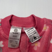 Load image into Gallery viewer, Girls Dymples, floral fleece zip coverall / romper, GUC, size 000,  