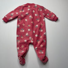 Load image into Gallery viewer, Girls Dymples, floral fleece zip coverall / romper, GUC, size 000,  