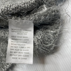 Girls BQT, grey/silver fluffy bolero cardigan, EUC, size 1,  