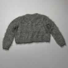 Load image into Gallery viewer, Girls BQT, grey/silver fluffy bolero cardigan, EUC, size 1,  