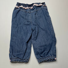 Load image into Gallery viewer, Girls Tu, lined chambray pants, elasticated, GUC, size 1,  