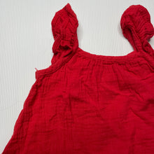 Load image into Gallery viewer, Girls Dymples, red crinkle cotton summer top, GUC, size 0,  