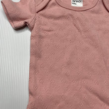 Load image into Gallery viewer, Girls Anko, pink pointelle cotton bodysuit / romper, EUC, size 000,  