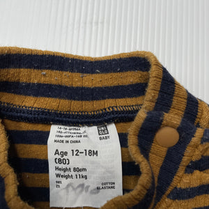 Boys Uniqlo, ribbed stretchy long sleeve top, FUC, size 1,  