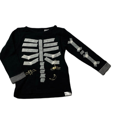 unisex Cotton On, cotton long sleeve pyjama top, skeleton, FUC, size 2,  