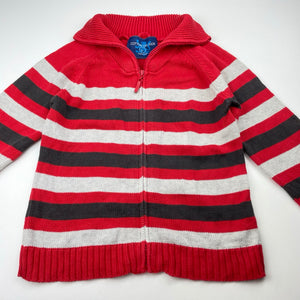 Boys Cotton On, knitted cotton zip up sweater, Sz: L, armpit to armpit: 34cm, armpit to cuff: 32cm, GUC, size 6-7,  