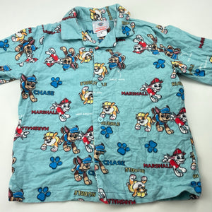 Boys Nickelodeon, Paw Patrol flannel cotton pyjama top, EUC, size 4,  