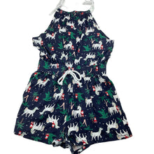 Load image into Gallery viewer, Girls Big W, cotton Christmas playsuit, red mark left shoulder fastening, FUC, size 12,  