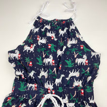 Load image into Gallery viewer, Girls Big W, cotton Christmas playsuit, red mark left shoulder fastening, FUC, size 12,  