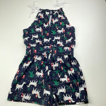 Load image into Gallery viewer, Girls Big W, cotton Christmas playsuit, red mark left shoulder fastening, FUC, size 12,  