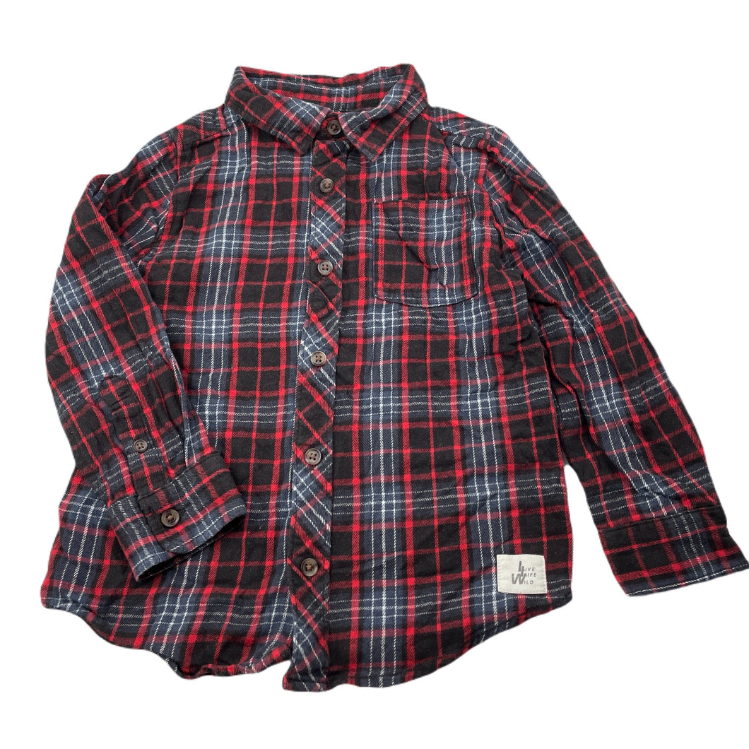 Boys Cotton On, checked cotton long sleeve shirt, GUC, size 5,  