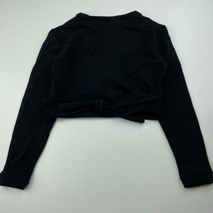 Girls Anko, black stretchy ballet / dance wrap top, EUC, size 6,  
