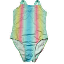 Load image into Gallery viewer, Girls Wave Zone, rainbow stripe swim one-piece, EUC, size 10,  