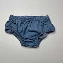 Load image into Gallery viewer, Girls Anko, chambray cotton nappy cover / bloomers, GUC, size 0,  
