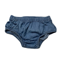 Load image into Gallery viewer, Girls Anko, chambray cotton nappy cover / bloomers, GUC, size 0,  