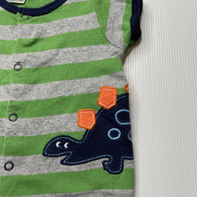 Load image into Gallery viewer, Boys UNICORN, striped cotton romper, dinosaur, GUC, size 000,  