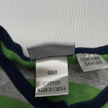 Load image into Gallery viewer, Boys UNICORN, striped cotton romper, dinosaur, GUC, size 000,  