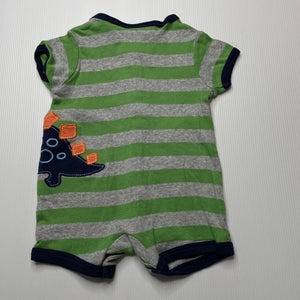 Boys UNICORN, striped cotton romper, dinosaur, GUC, size 000,  