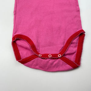 Girls Absorba, ponk cotton bodysuit / romper, GUC, size 1,  