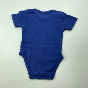 Boys Baby Berry, blue cotton bodysuit / romper, wash fade, FUC, size 000,  