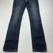 Load image into Gallery viewer, Girls Guess, dark stretch denim jeans, Inside leg: 60cm, W: 29.5cm across, GUC, size 7,  