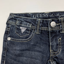 Load image into Gallery viewer, Girls Guess, dark stretch denim jeans, Inside leg: 60cm, W: 29.5cm across, GUC, size 7,  