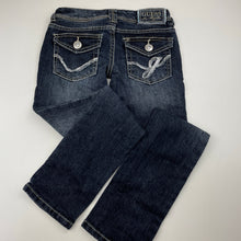 Load image into Gallery viewer, Girls Guess, dark stretch denim jeans, Inside leg: 60cm, W: 29.5cm across, GUC, size 7,  