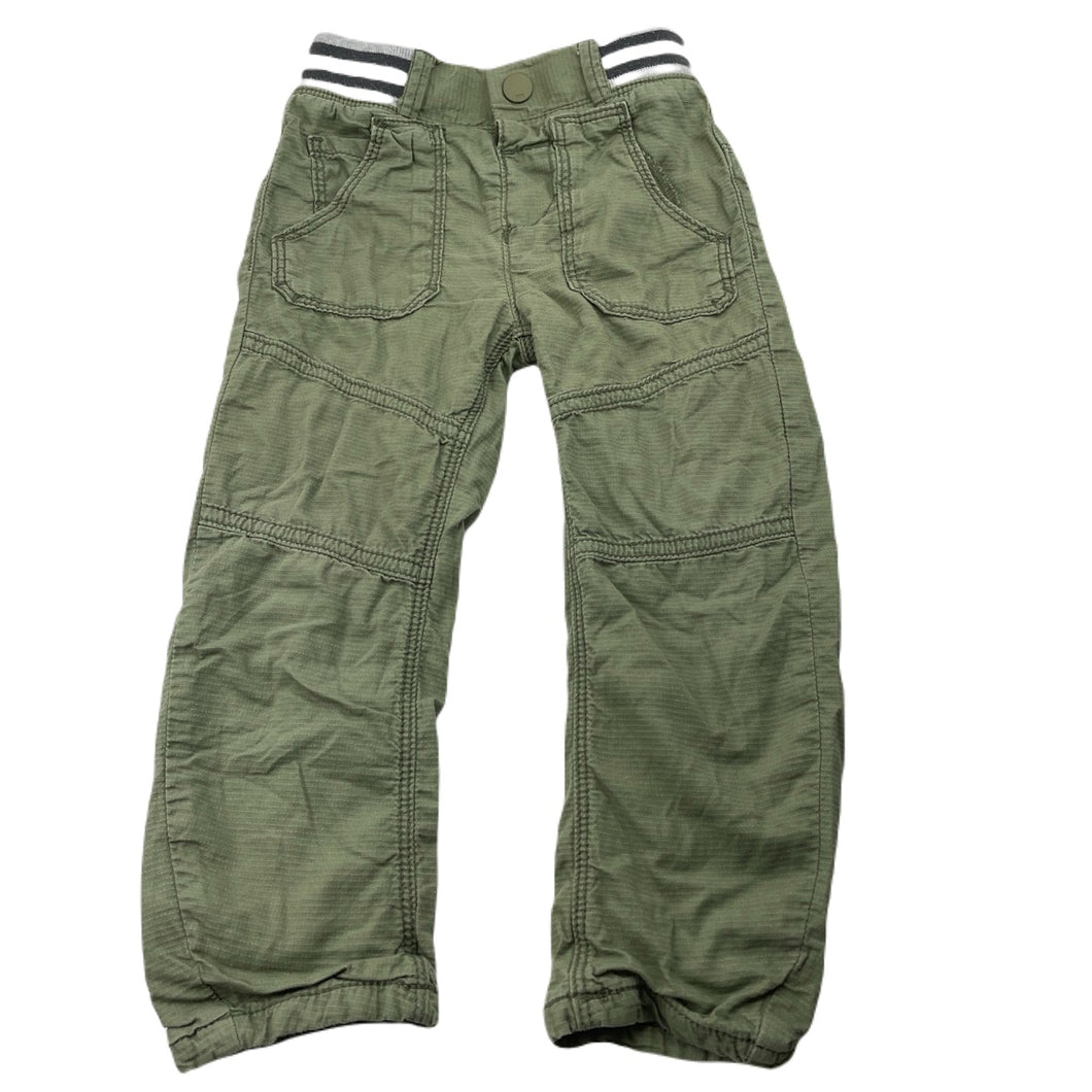 Boys Nutmeg, lined khaki cotton pants, elasticated, Inside leg: 33cm, GUC, size 2,  