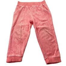 Load image into Gallery viewer, Girls Sprout, pink velour pants, elasticated, Inside leg: 30cm, GUC, size 2,  