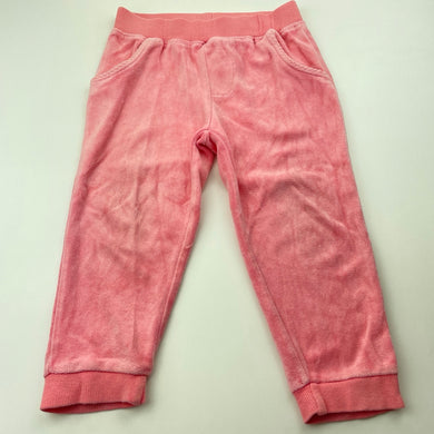 Girls Sprout, pink velour pants, elasticated, Inside leg: 30cm, GUC, size 2,  