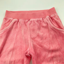 Load image into Gallery viewer, Girls Sprout, pink velour pants, elasticated, Inside leg: 30cm, GUC, size 2,  