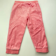 Load image into Gallery viewer, Girls Sprout, pink velour pants, elasticated, Inside leg: 30cm, GUC, size 2,  